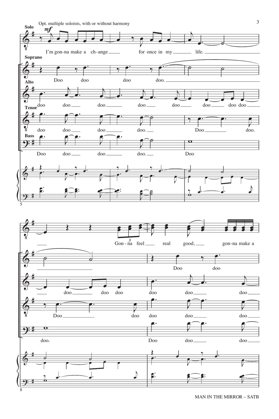 Man In The Mirror (arr. Deke Sharon) 4-Part scores gallery preview page 2