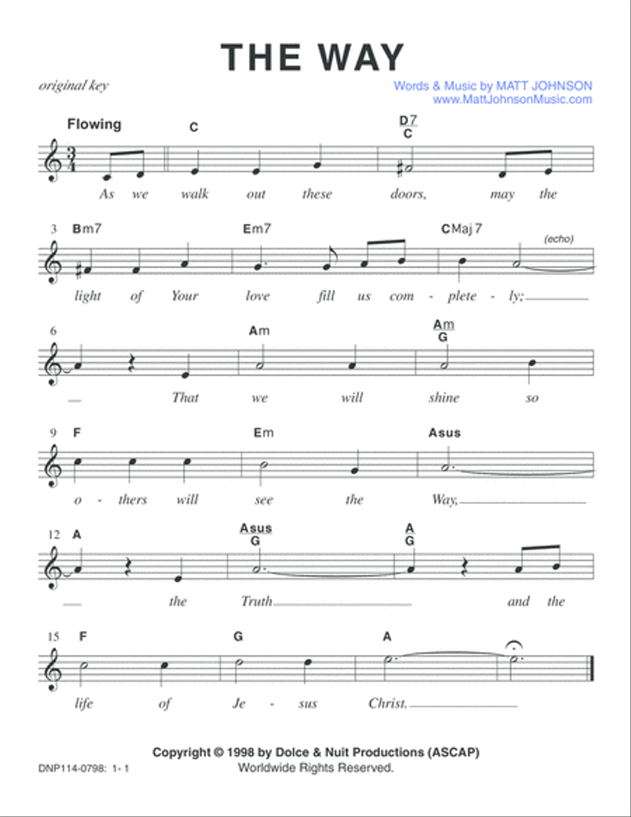 The Way-a sung Benediction Piano, Vocal, Guitar scores gallery preview page 3