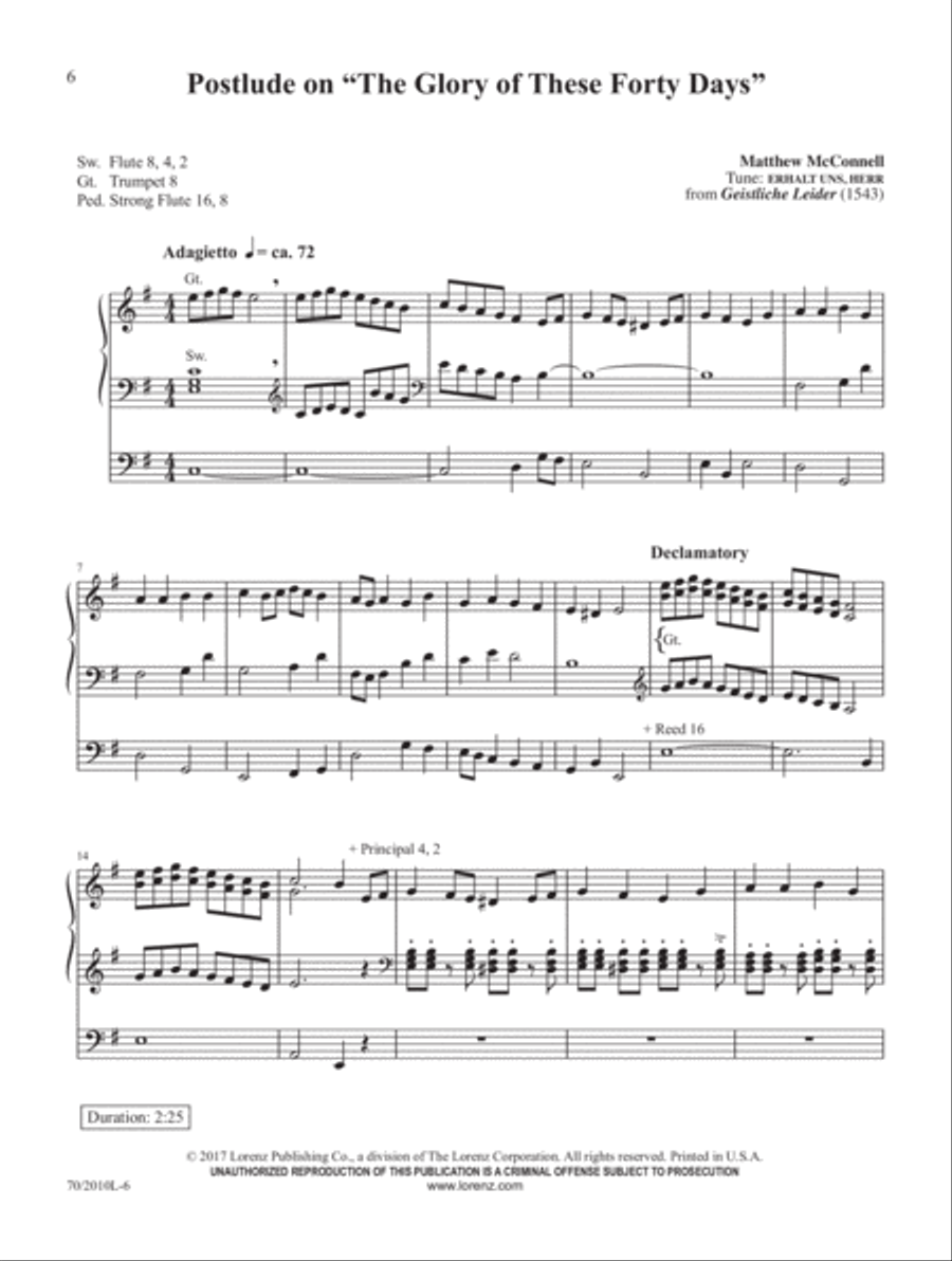 Forty Days & Forty Nights Organ Solo scores gallery preview page 3