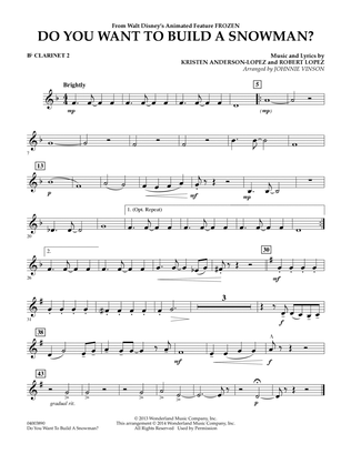 Do You Want to Build a Snowman? (from Frozen) (arr. Johnnie Vinson) - Bb Clarinet 2