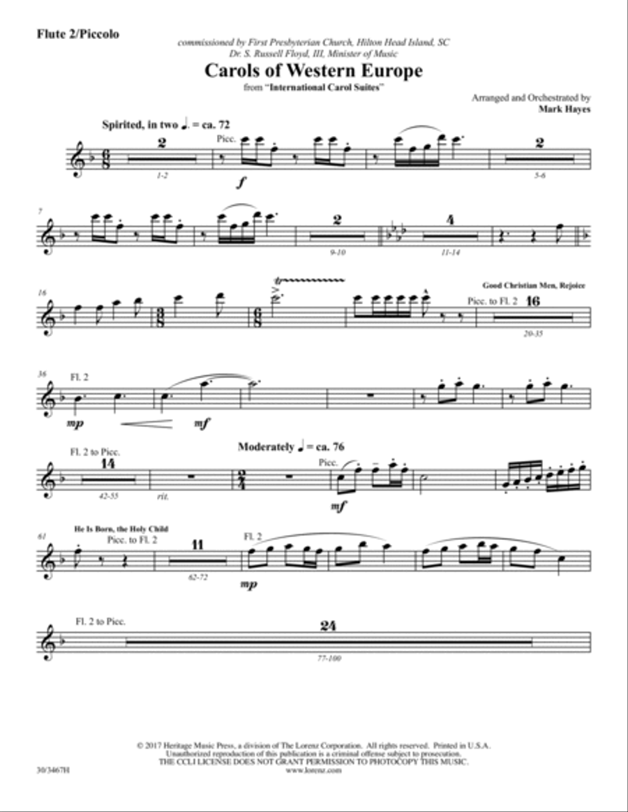 International Carol Suites: Carols of Europe - Set of Parts Full Orchestra scores gallery preview page 5