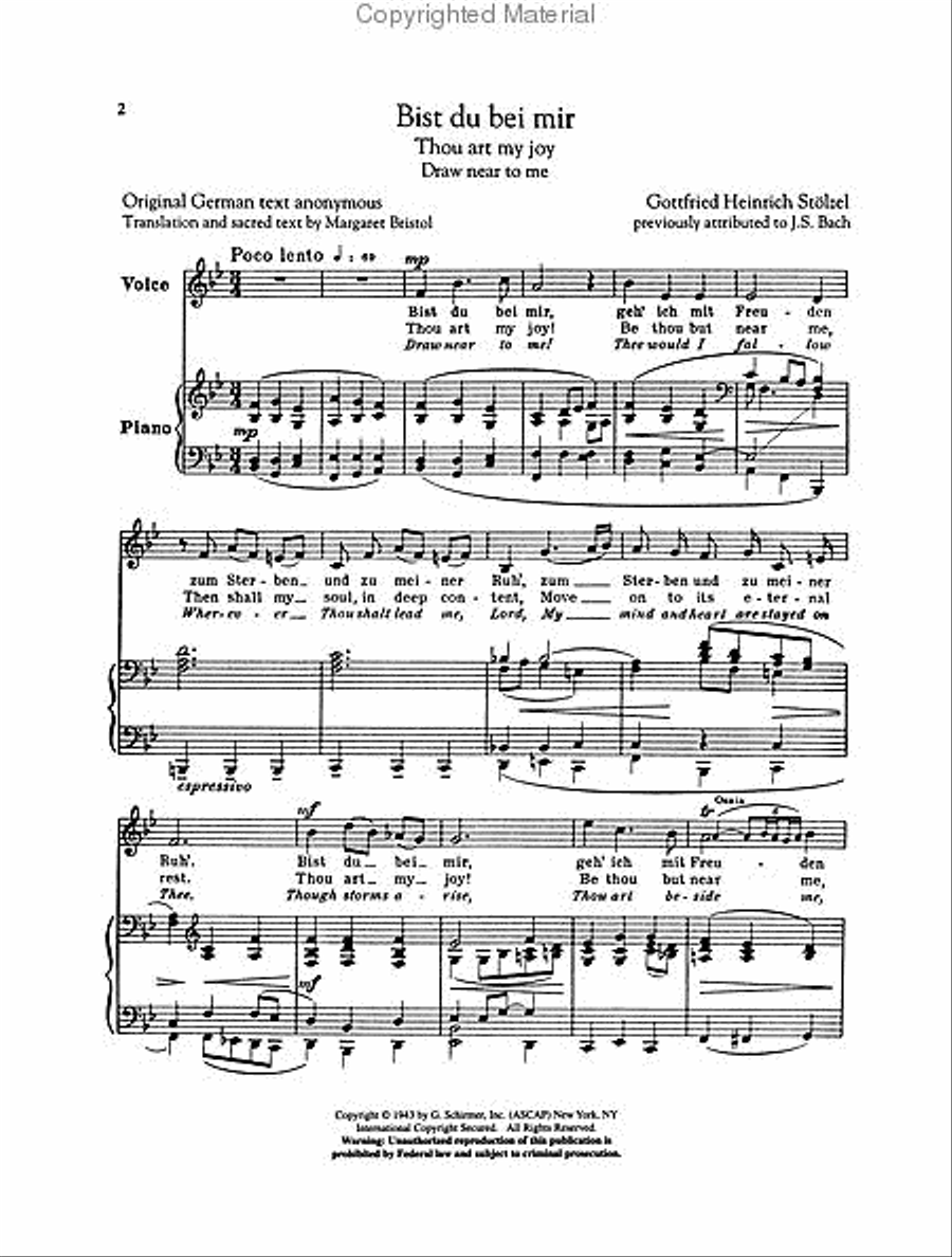 Bist du bei mir (Thou Art My Joy) Voice scores gallery preview page 2