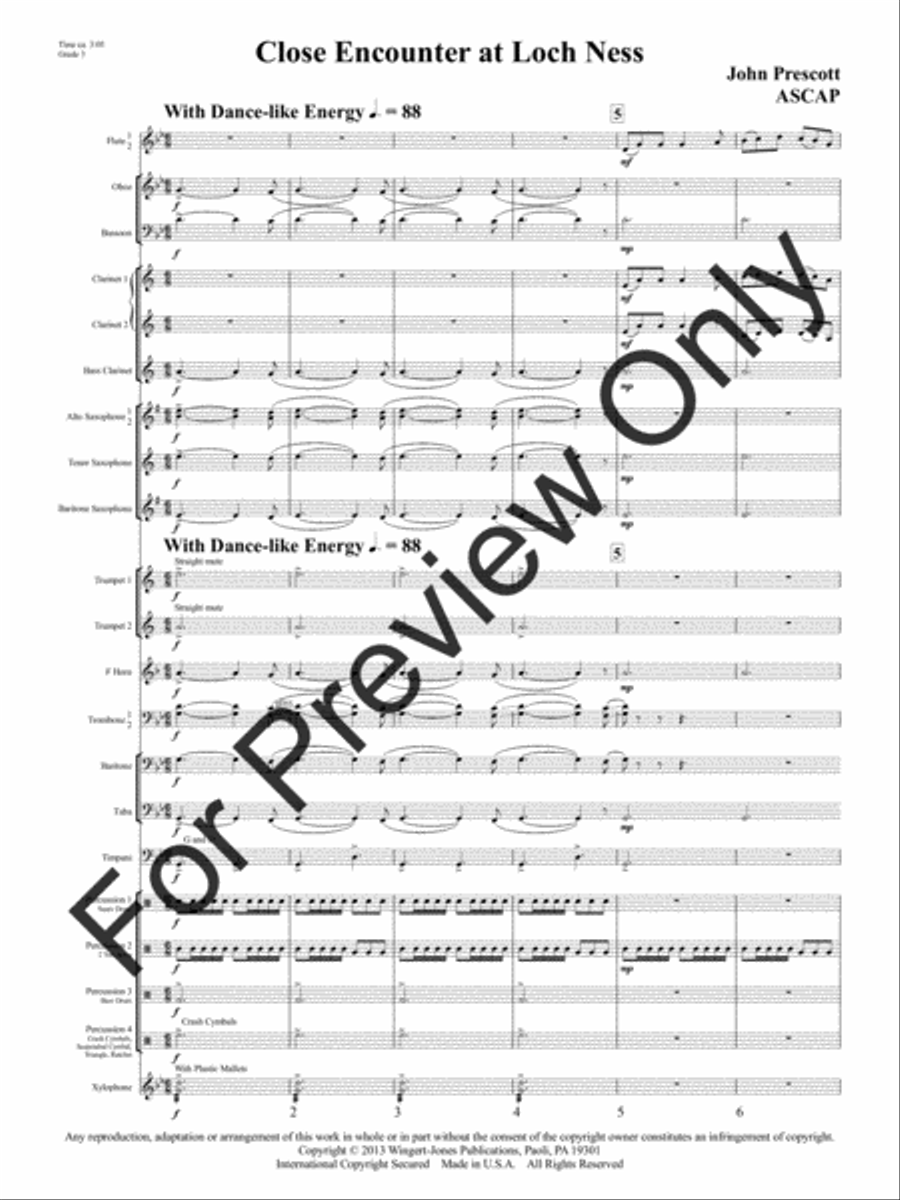 Close Encounter at Loch Ness (Score) Concert Band scores gallery preview page 4