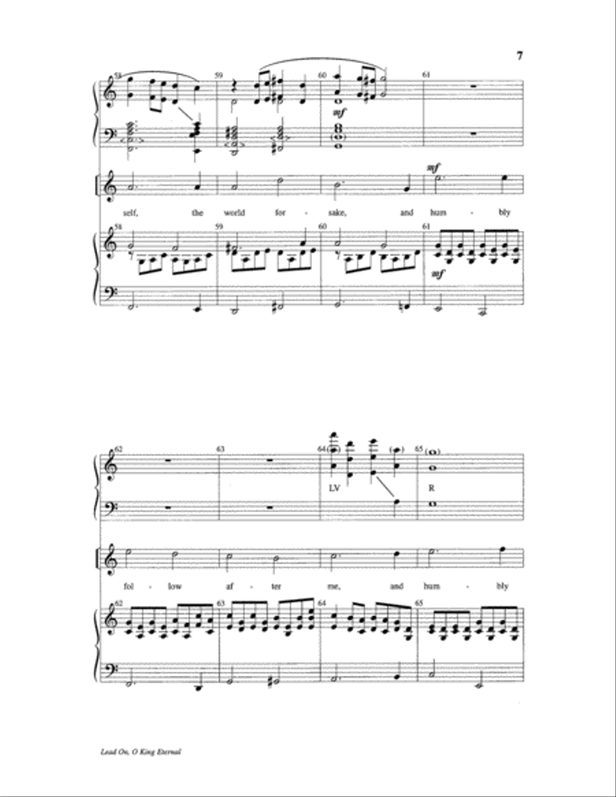 Lead On, O King Eternal 4-Part scores gallery preview page 7