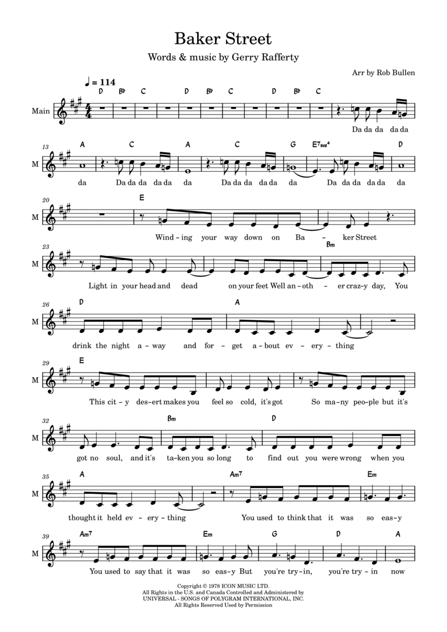 Baker Street Guitar scores gallery preview page 1