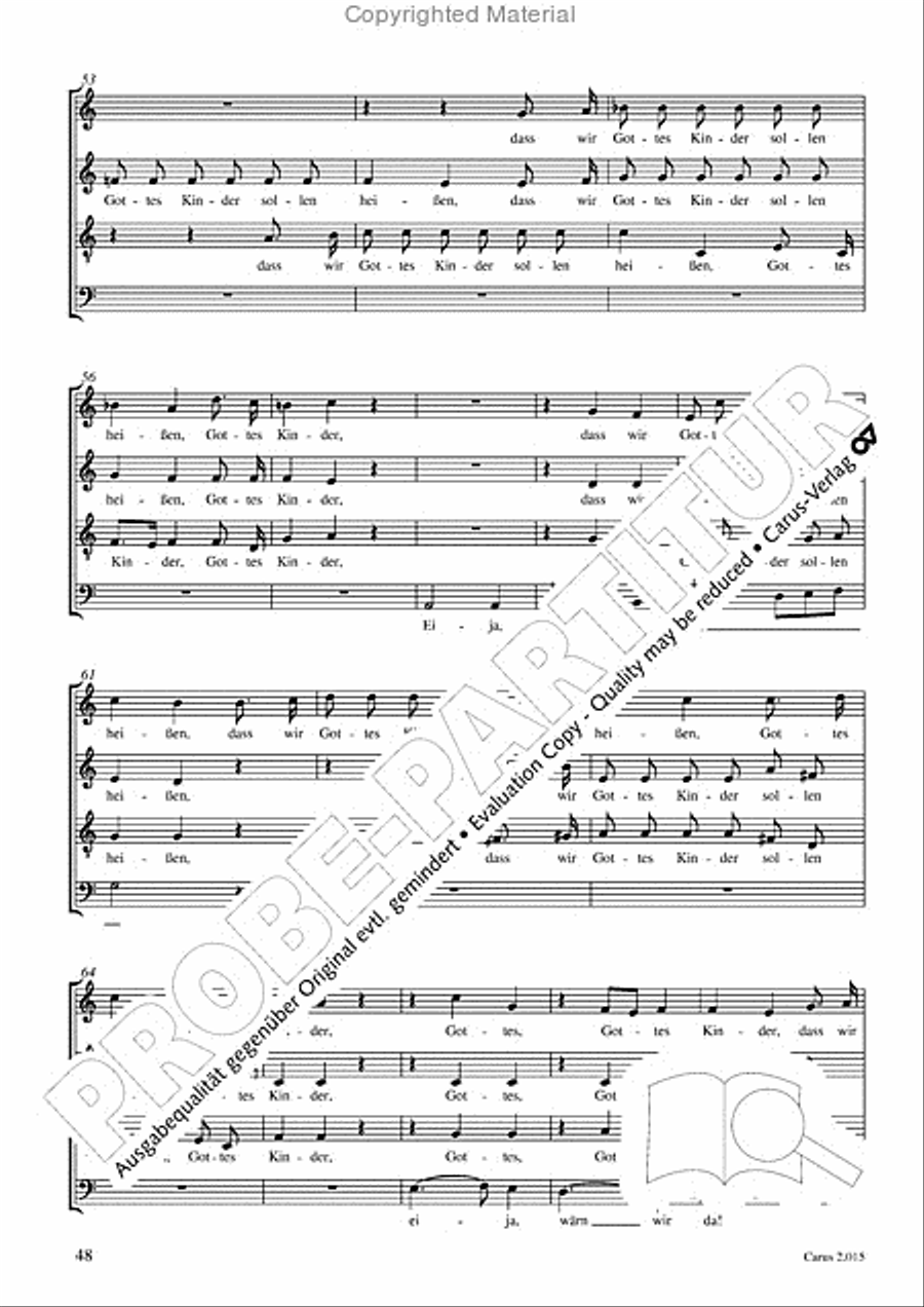 Carl Philipp Emanuel Bach & Gottfried August Homilius. Motets and Choruses Choir scores gallery preview page 50