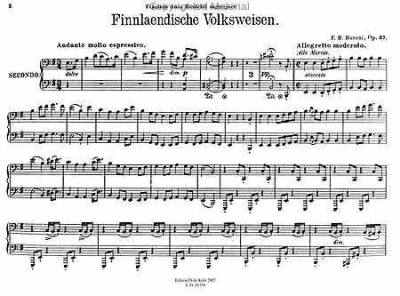 Finnländische Volksweisen für Klavier zu vier Händen op. 27