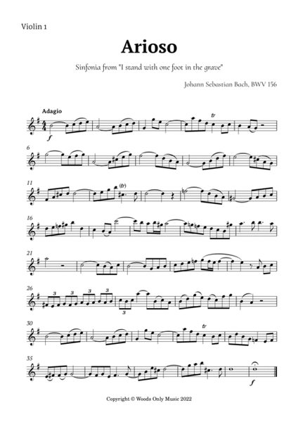 Arioso by Bach for Violin Quintet image number null