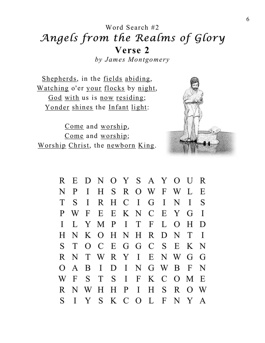 Hark! the Herald Angels Sing (25 Christmas Carol Word Search Puzzles) School and Community scores gallery preview page 6