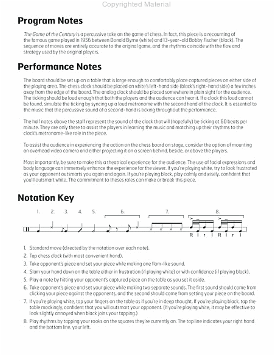 Game of the Century, The Game of the Century, The Percussion scores gallery preview page 3
