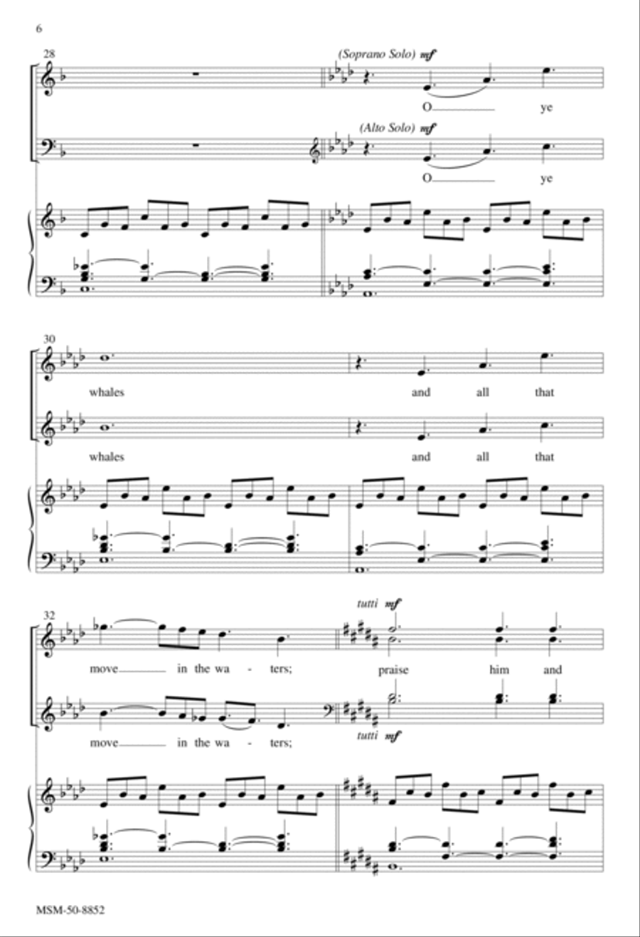 O Ye Mountains and Hills (Mvt 2 from Festival Benedicite) 4-Part scores gallery preview page 6