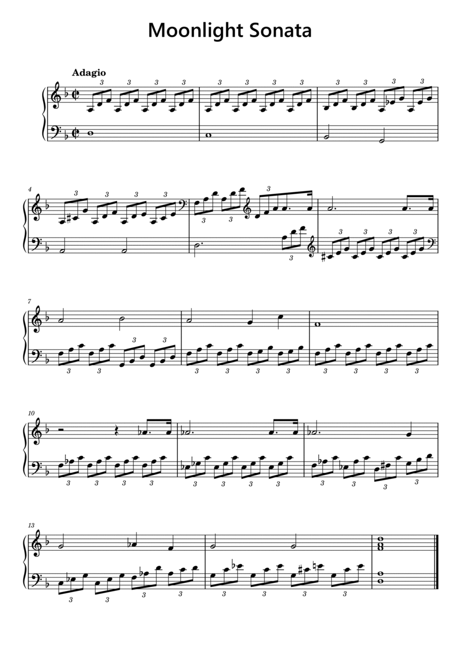 Moonlight sonata piano beginner outlet