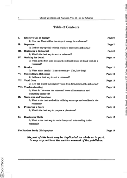 Choral Questions And Answers, Volume III