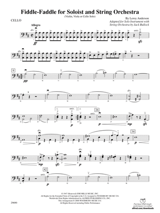 Fiddle-Faddle (for Soloist and String Orchestra): Cello