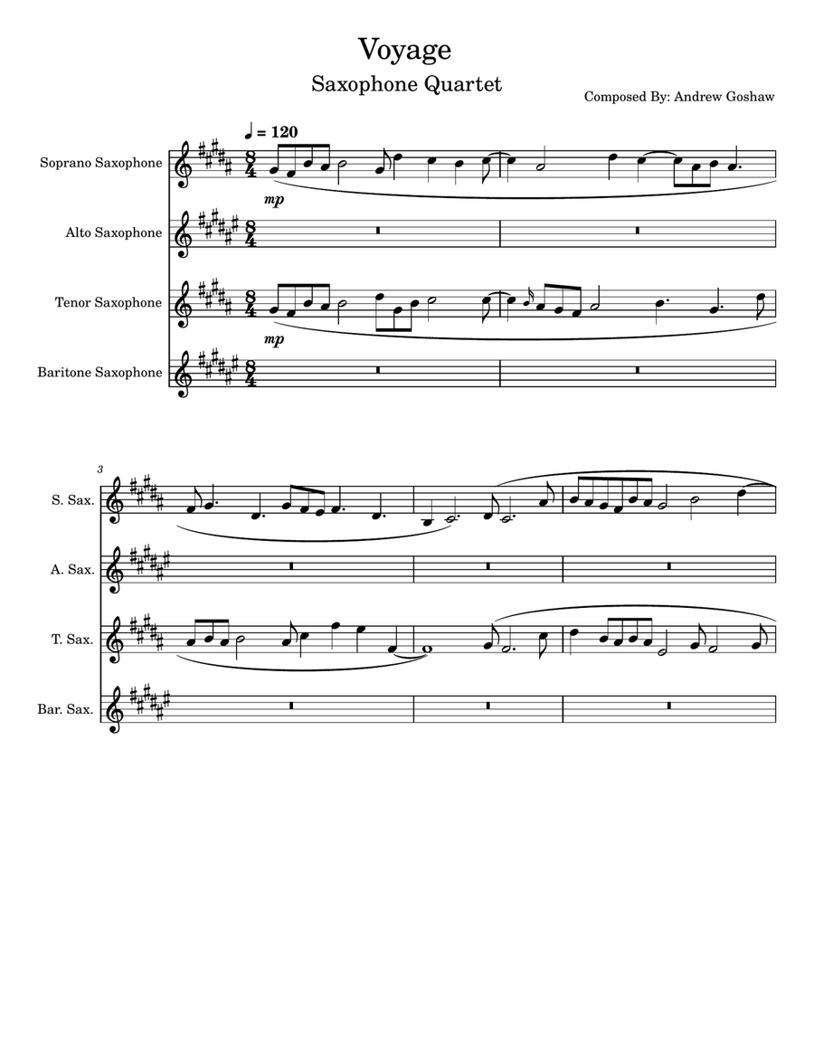 Voyage Woodwind Quartet scores gallery preview page 1