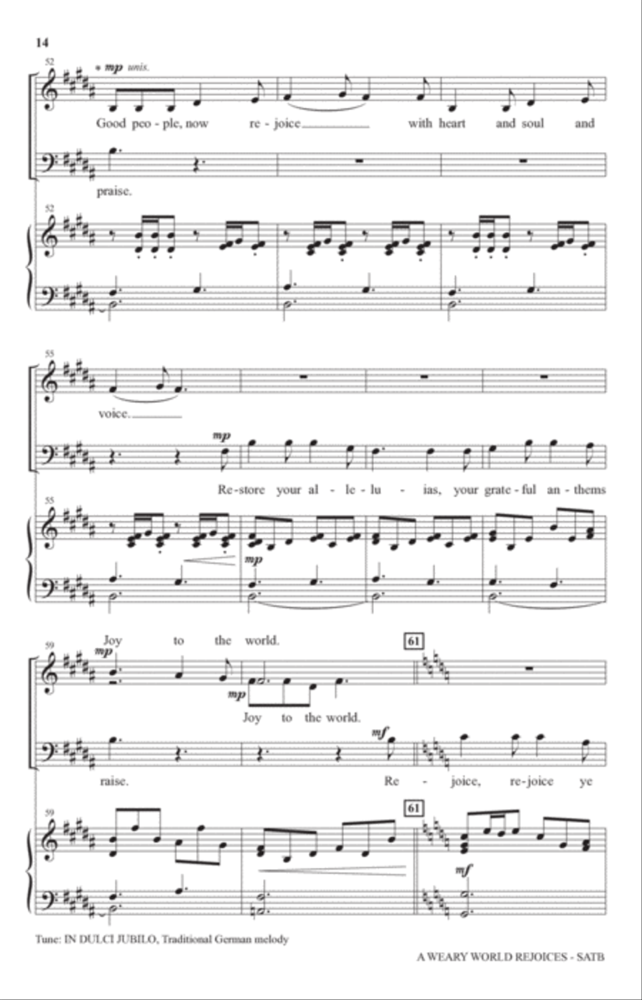 A Weary World Rejoices (A Chamber Cantata For Christmas) 4-Part scores gallery preview page 11