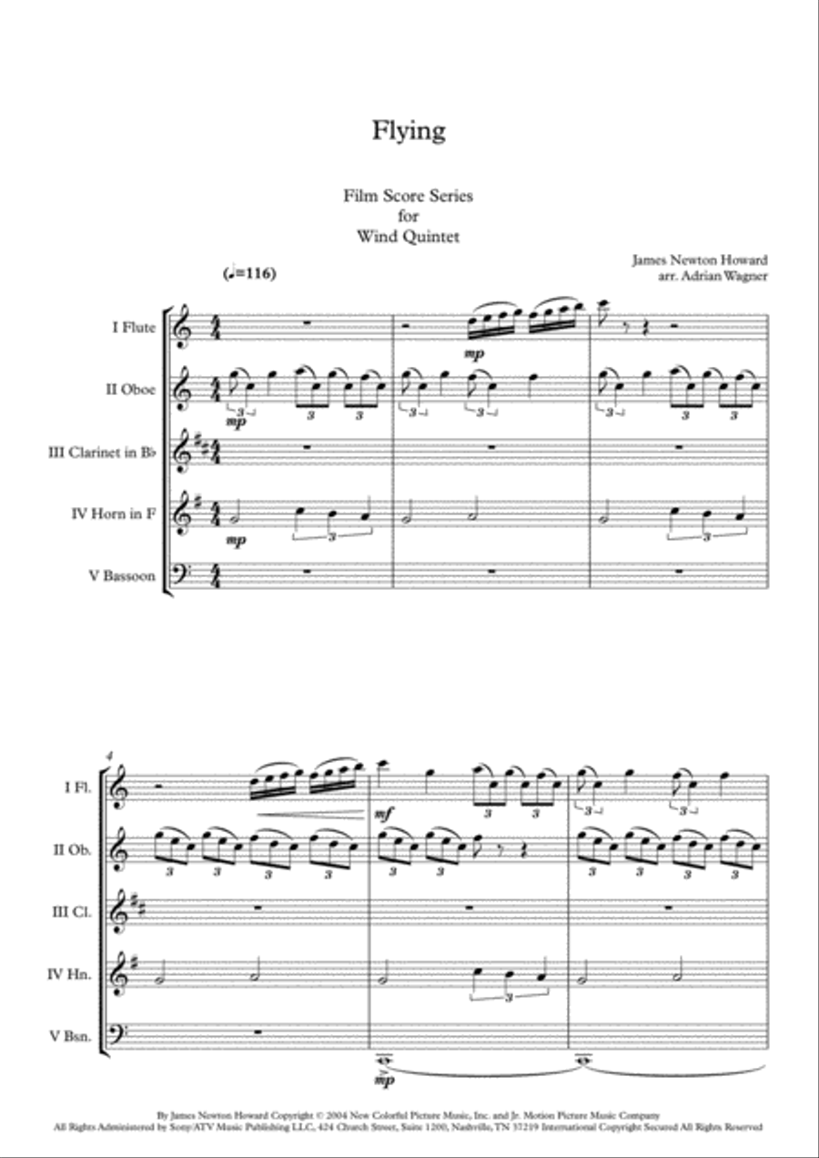 Flying Flying Woodwind Quintet scores gallery preview page 3
