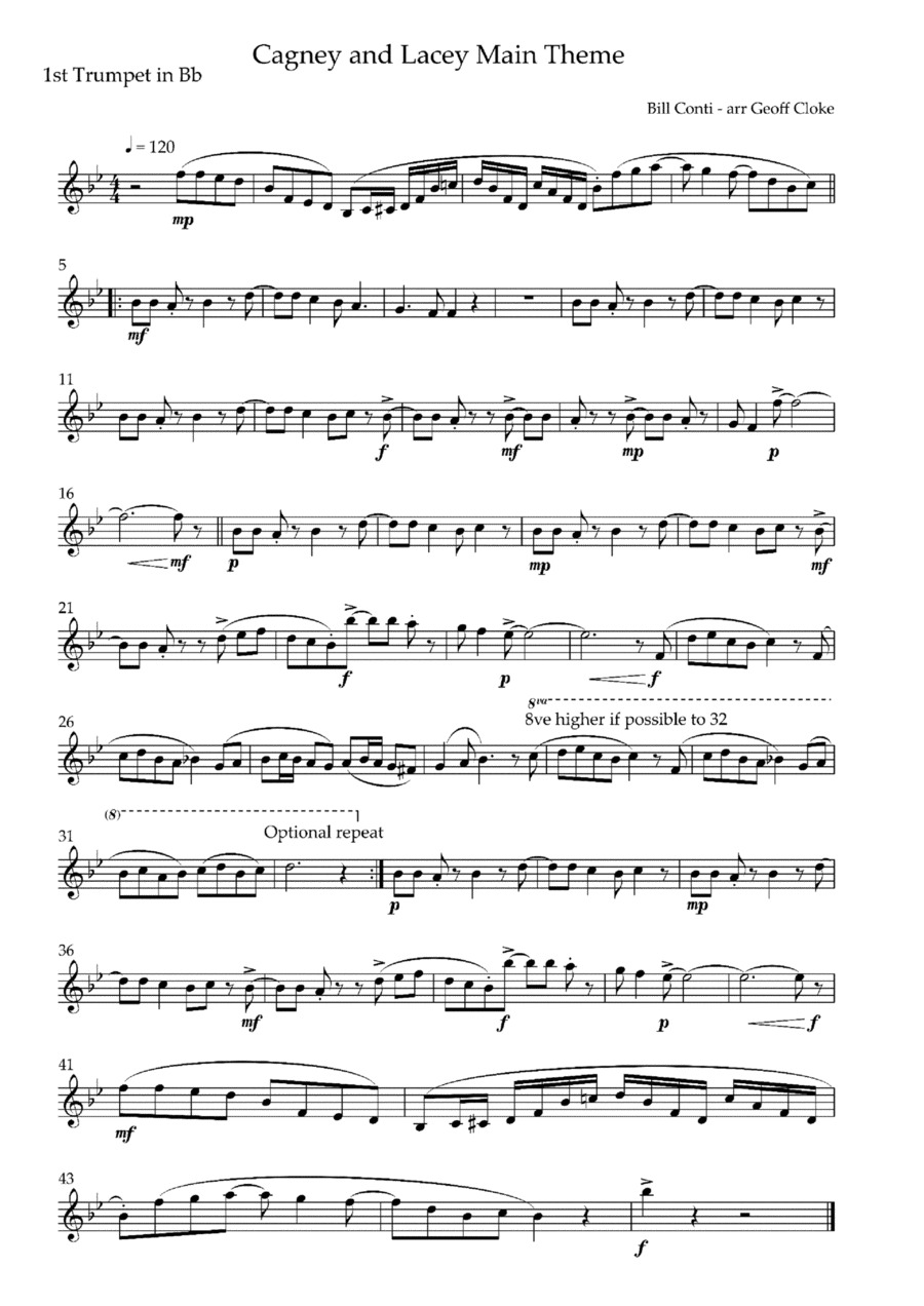 Cagney And Lacey Theme Brass Ensemble scores gallery preview page 1