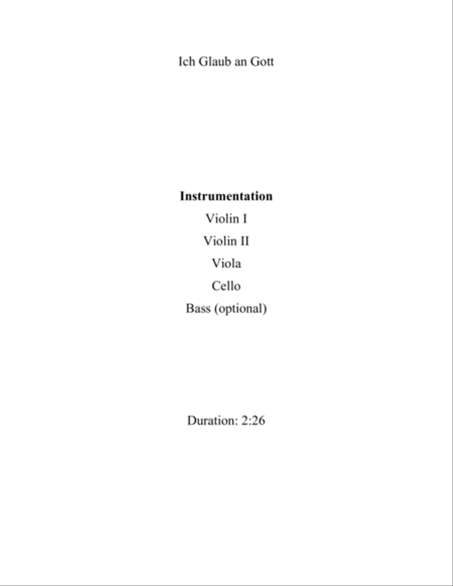 Ich Glaub an Gott String Orchestra scores gallery preview page 2