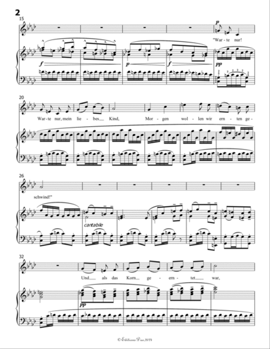 Das irdische Leben, by Mahler, in A flat Major Piano, Vocal scores gallery preview page 4