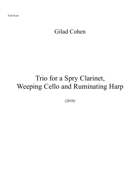 Trio for a Spry Clarinet, Weeping Cello and Ruminating Harp image number null