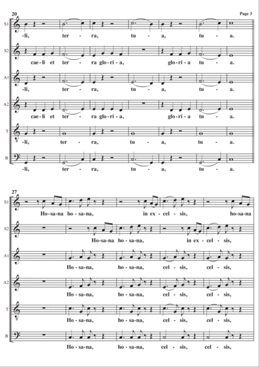 Sanctus (Missa Luba) A Cappella Divisi scores gallery preview page 3