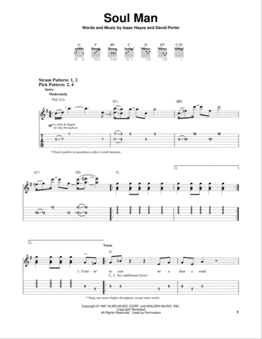 Soul Man Soul Man Acoustic Guitar scores gallery preview page 1