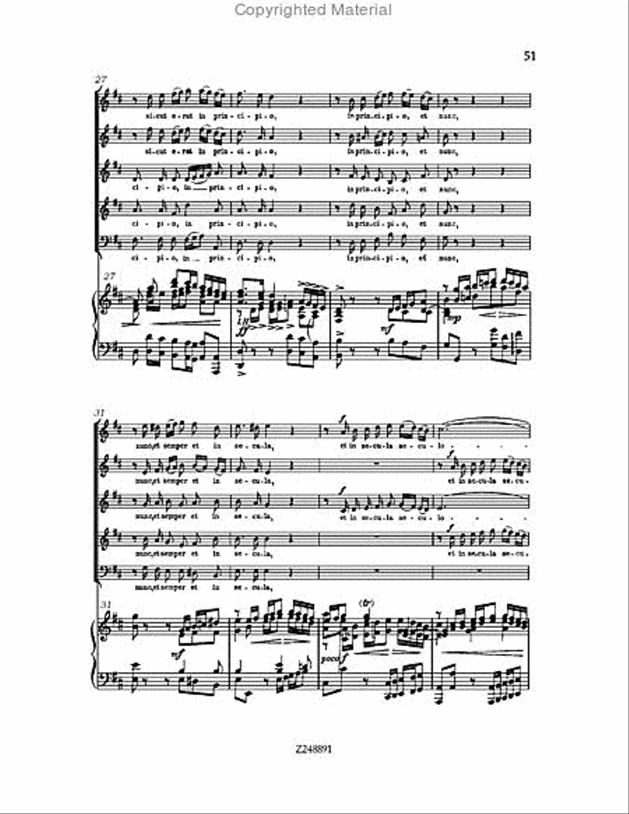 Magnificat in D major, BWV 243 Choir scores gallery preview page 51