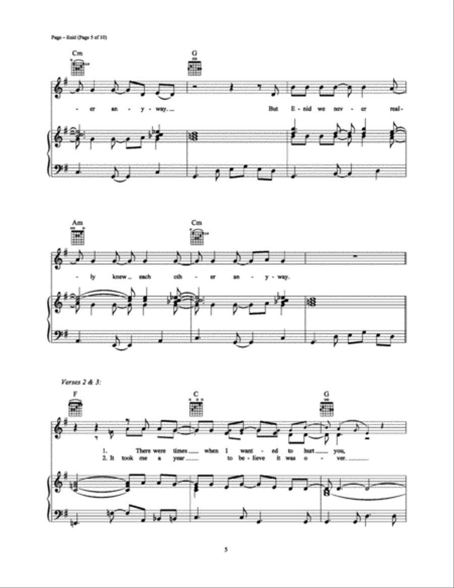 Enid Piano, Vocal, Guitar scores gallery preview page 5