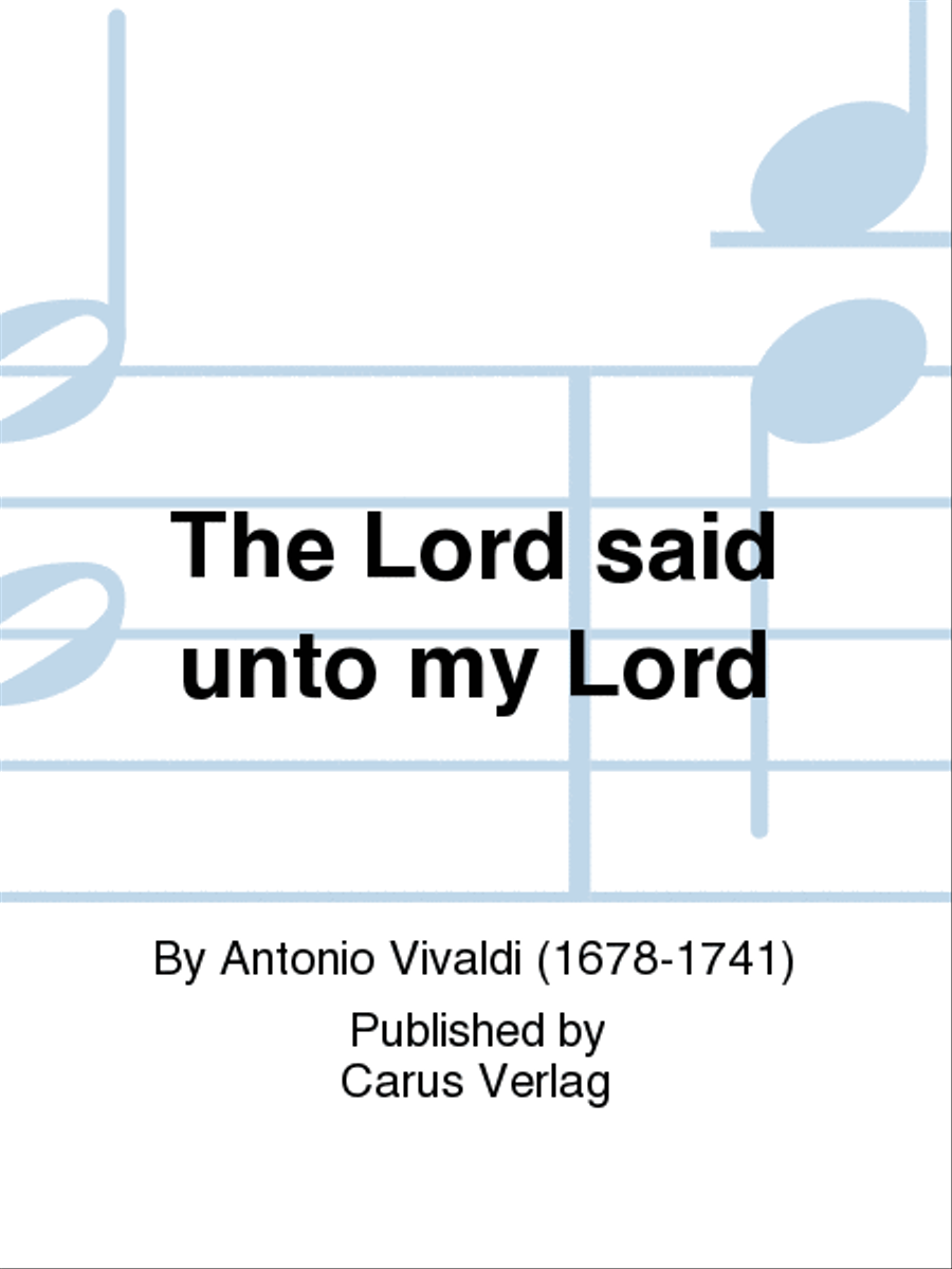 Dixit Dominus (The Lord said unto my Lord) by Antonio Vivaldi 4-Part - Sheet Music