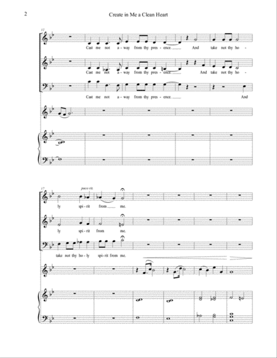 Create in Me a Clean Heart 3-Part scores gallery preview page 2
