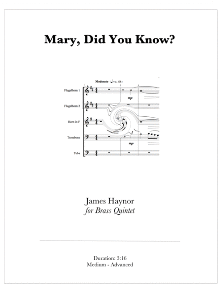 Mary, Did You Know? Brass Ensemble scores gallery preview page 1