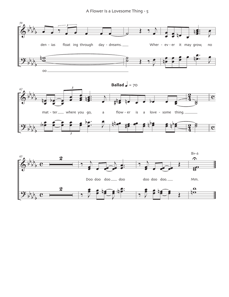 A Flower Is A Lovesome Thing Divisi scores gallery preview page 6