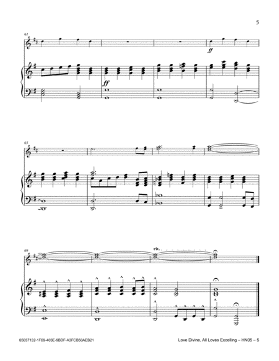 Love Divine, All Loves Excelling Horn scores gallery preview page 5