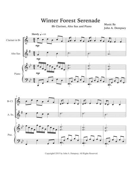 Winter Forest Serenade (Trio for Clarinet, Alto Sax and Piano) image number null
