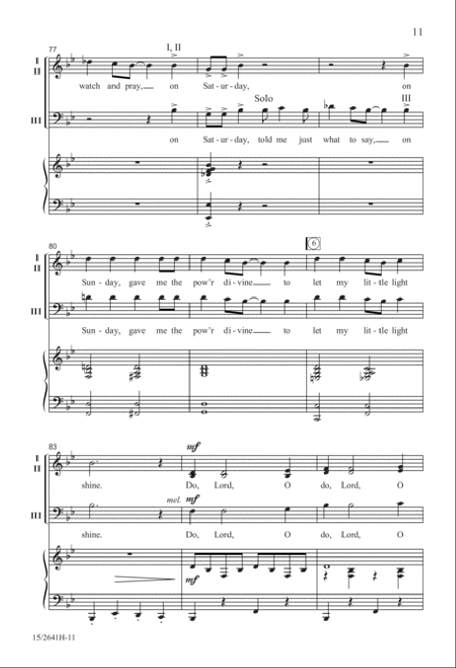 Do Lord/This Little Light of Mine 3-Part scores gallery preview page 12