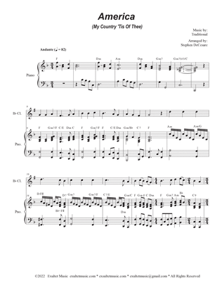 America (My Country, 'Tis of Thee) (Bb-Clarinet solo and Piano)
