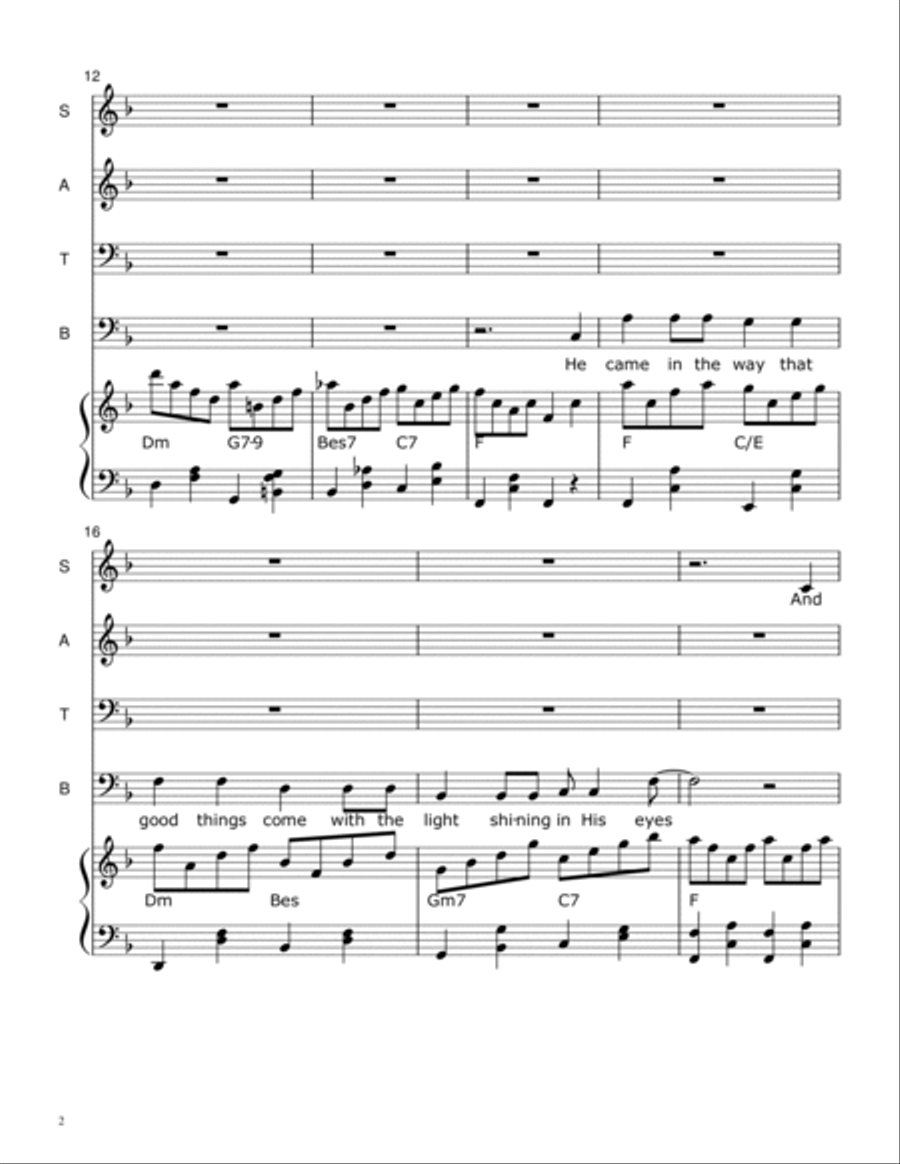 A Christmas Song A Christmas Song 4-Part scores gallery preview page 2