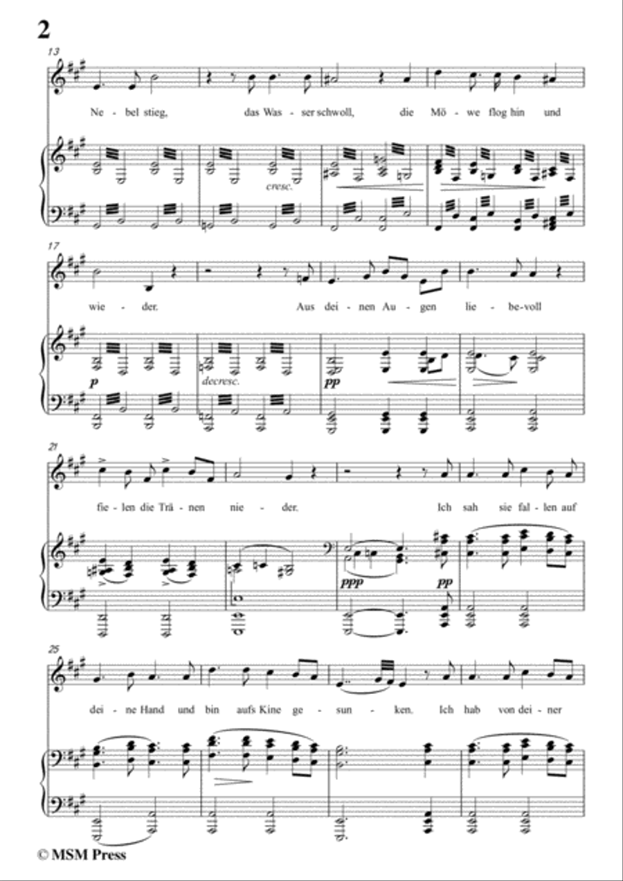 Schubert-Am meer in A Major,for voice and piano Voice Solo scores gallery preview page 4
