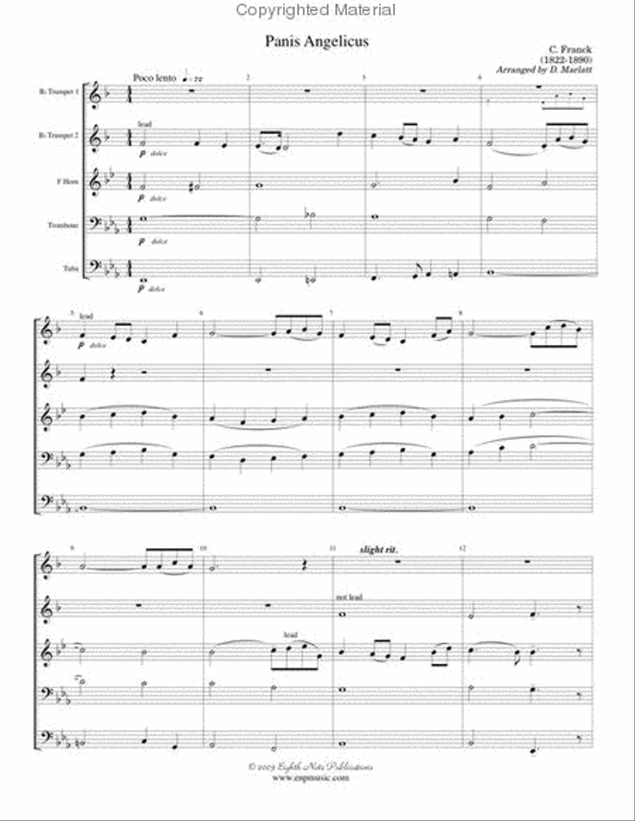 Panis Angelicus Brass Quintet scores gallery preview page 2