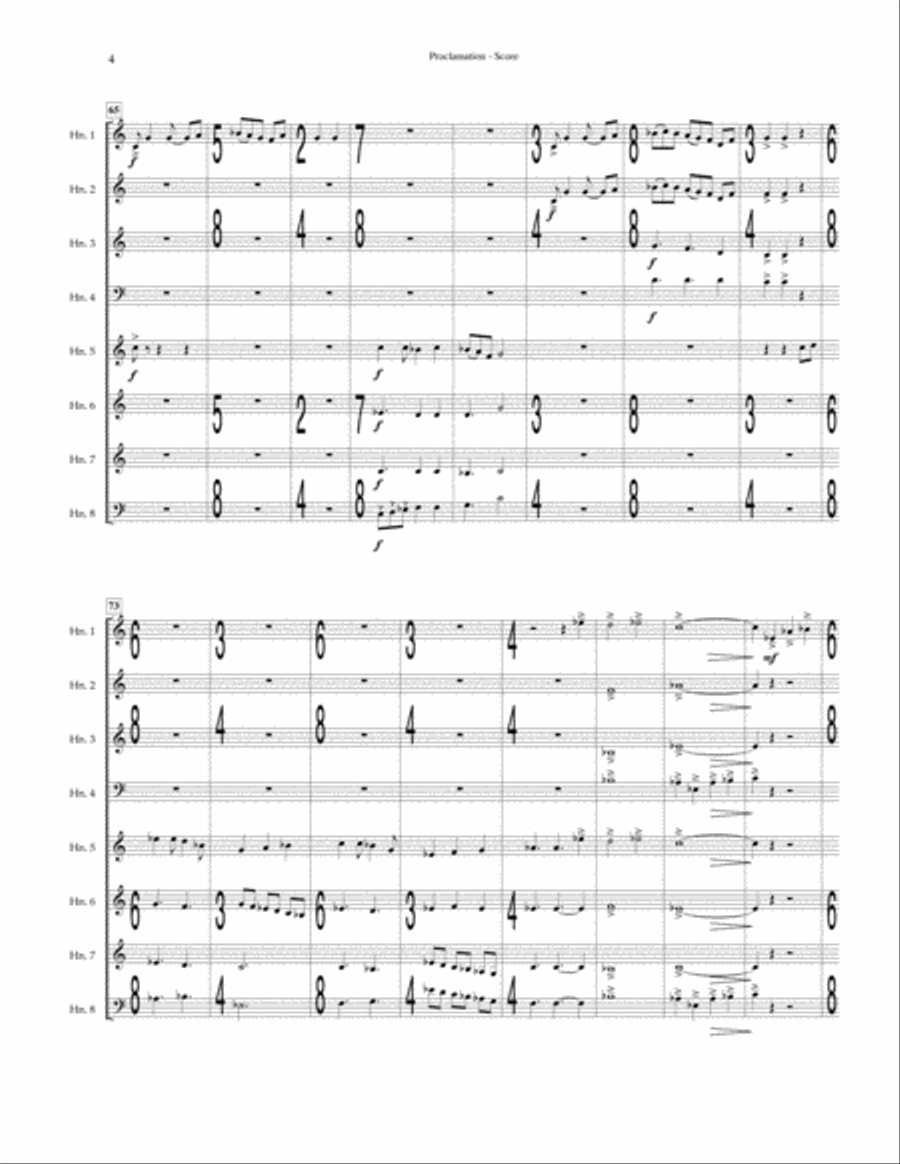 Proclamation (higher key) Horn scores gallery preview page 5