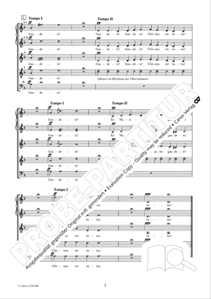 Gaudete! Christus est natus SSATB scores gallery preview page 6