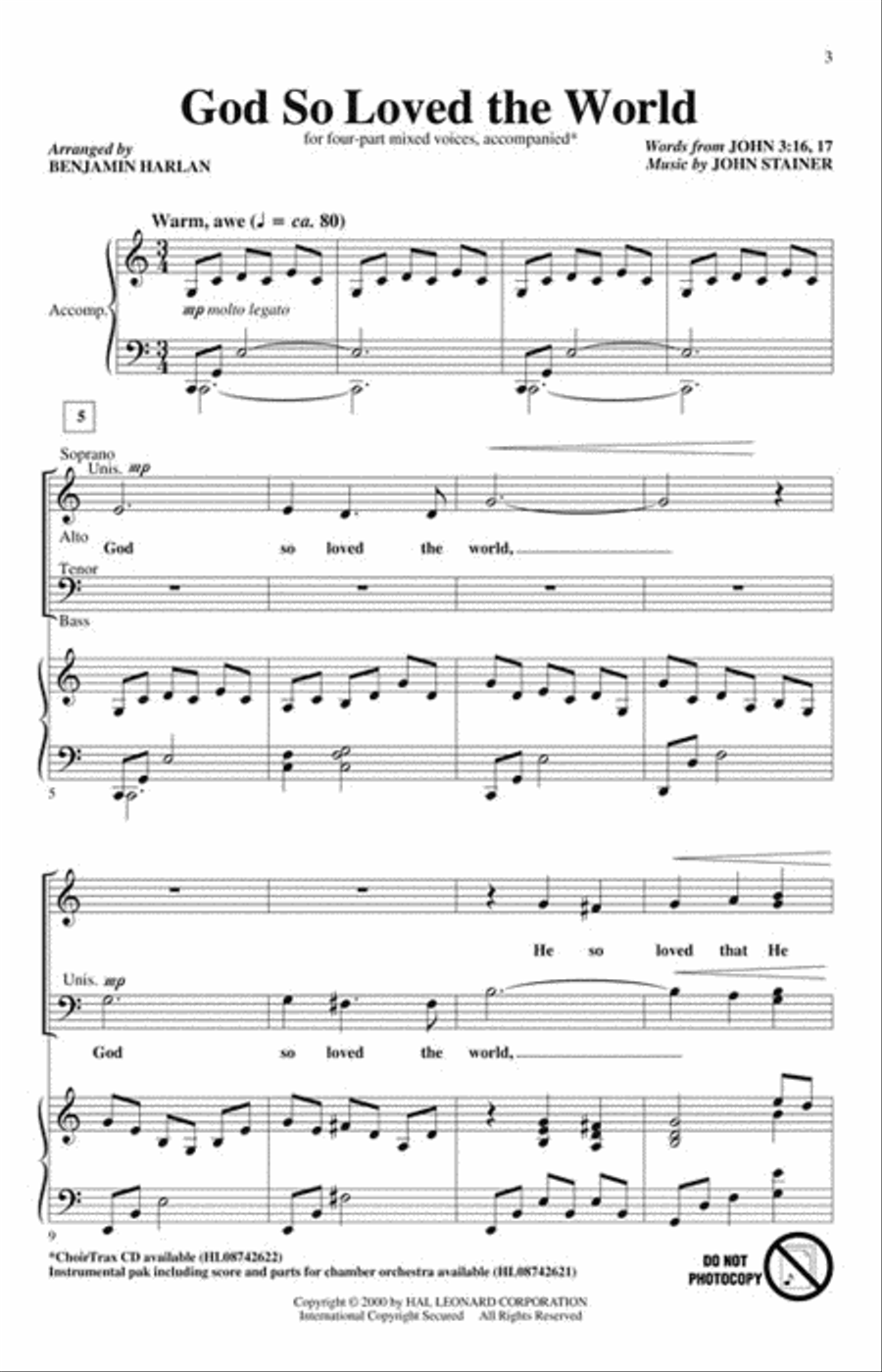 God So Loved the World 4-Part scores gallery preview page 2
