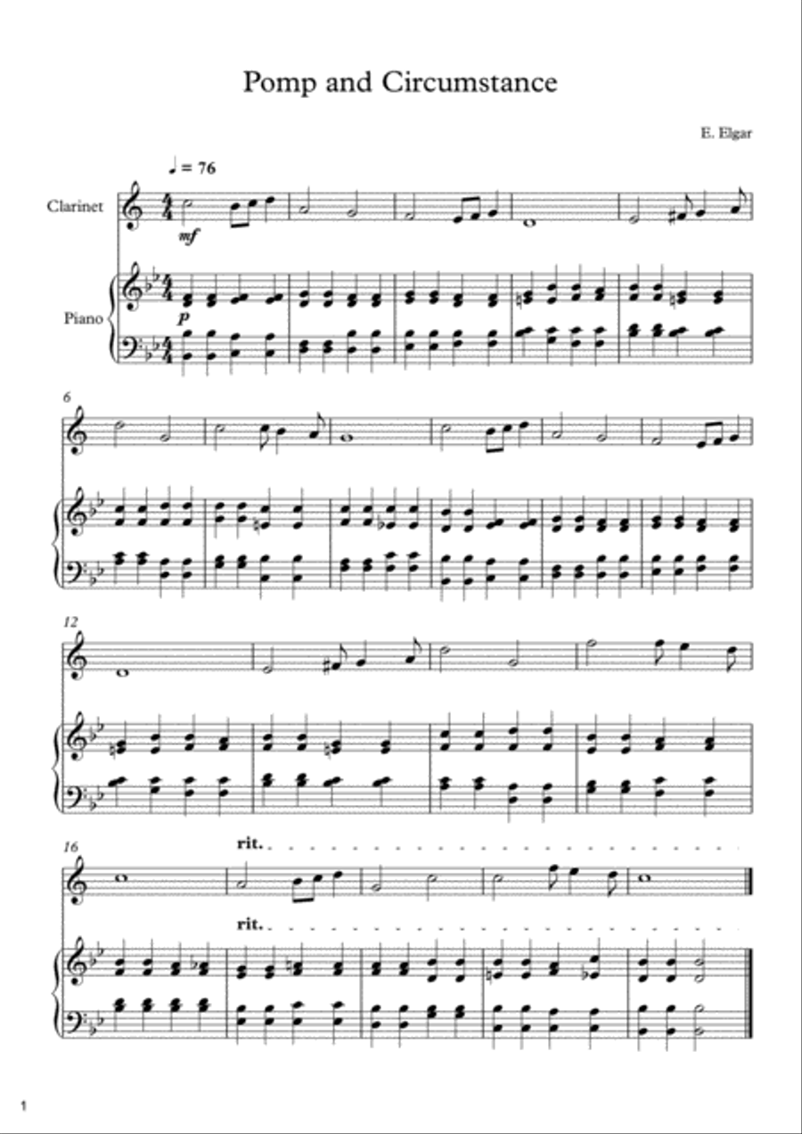 10 Easy Classical Pieces For Clarinet & Piano Clarinet Solo scores gallery preview page 2