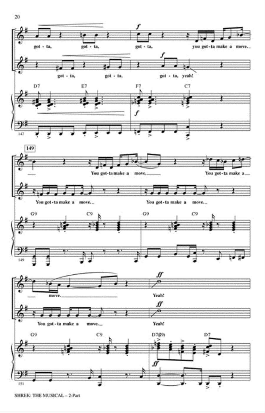 Shrek: The Musical (Choral Medley) 2-Part scores gallery preview page 4