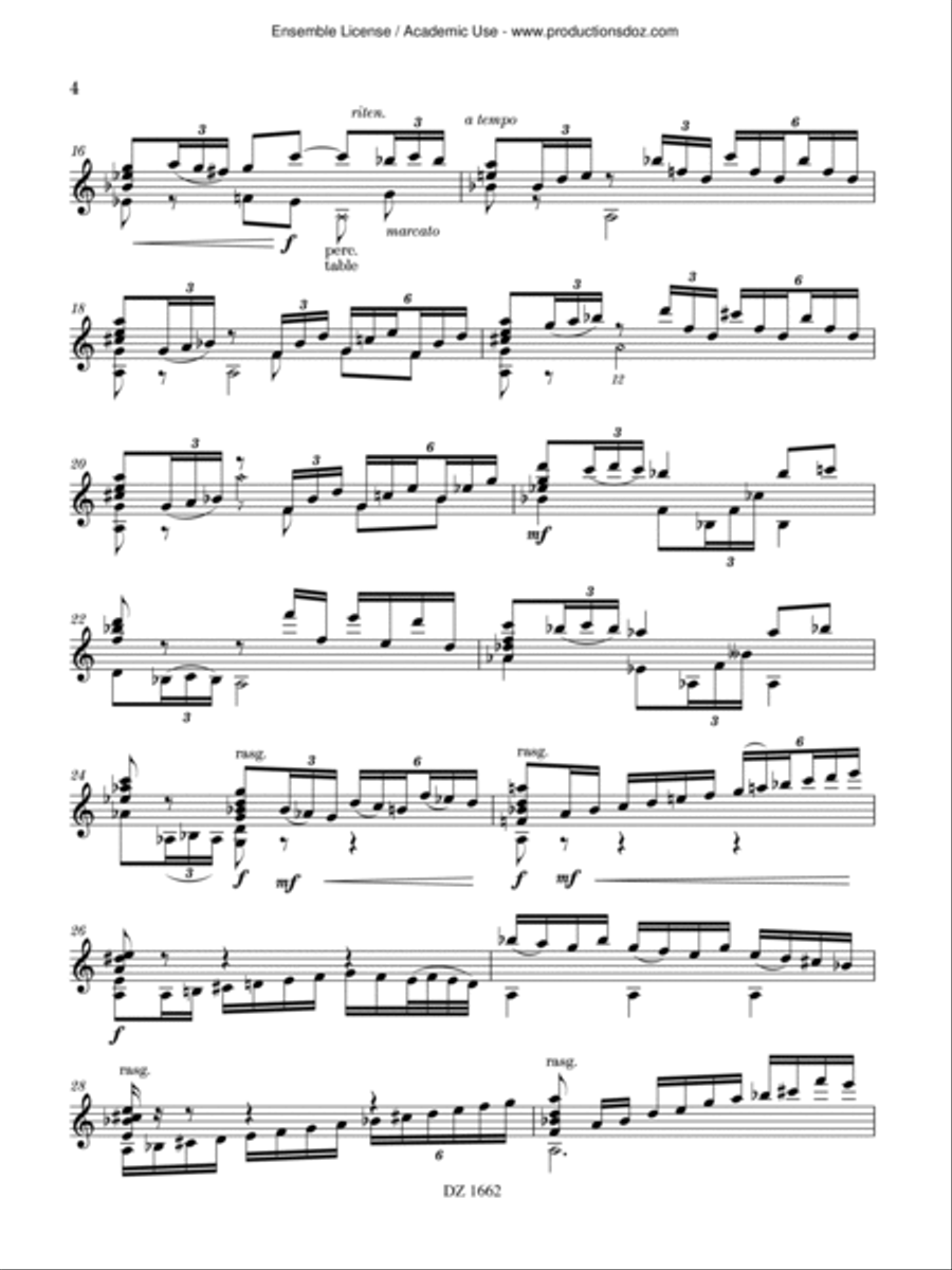Concerto Andalusí Classical Guitar scores gallery preview page 4