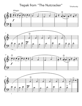 Trepak from "The Nutcracker" (Tchaikovsky) - Easy Beginner Sheet Music