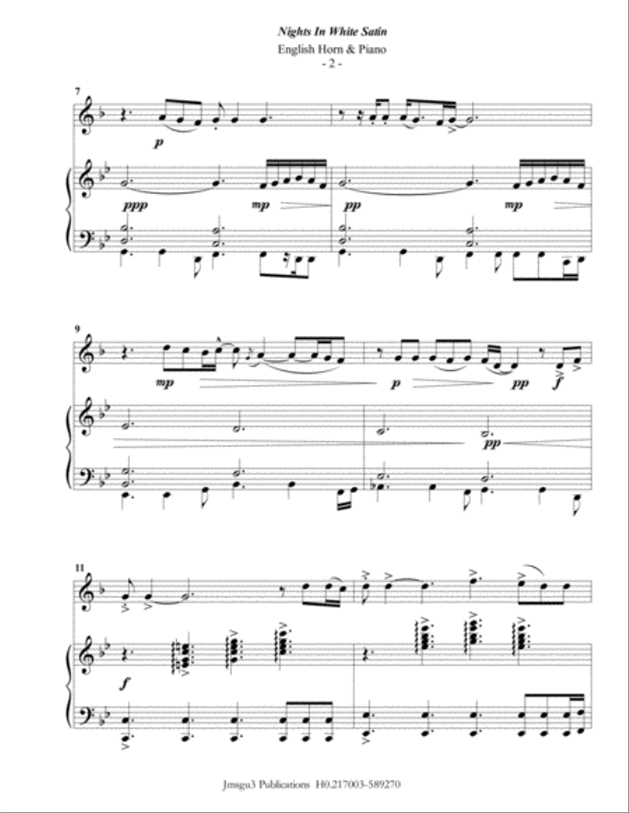 Nights In White Satin English Horn scores gallery preview page 2