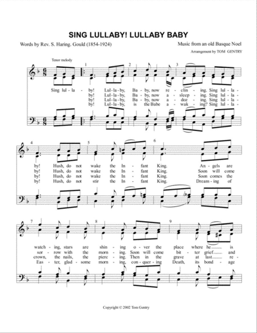 Sing Lullaby! Lullaby Baby - SATB 4-Part scores gallery preview page 1