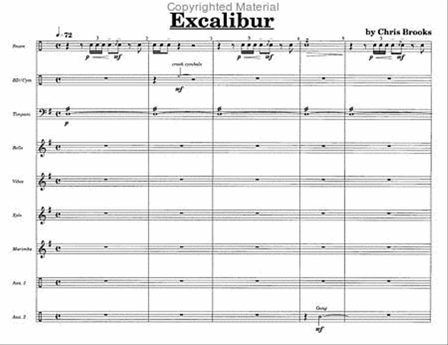 Excalibur Excalibur Percussion Ensemble scores gallery preview page 2